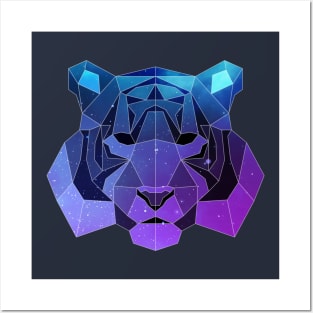 Galaxy Tiger Geometric Animal Posters and Art